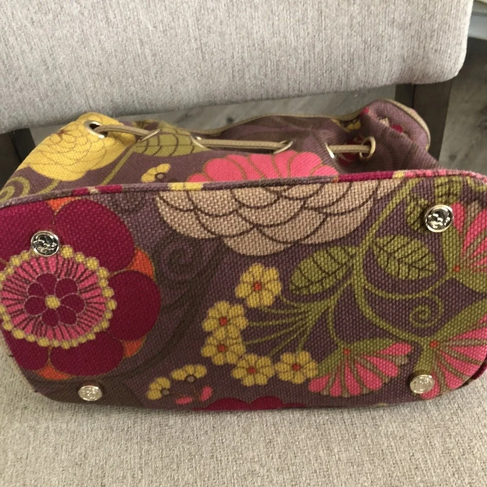 Spartina 449 daufuskie island Linen Leather Sarah Floral Bucket Handbag & Wallet
